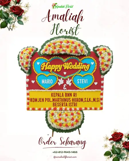 Papan Bunga Pernikahan The Hall Pesona Khayangan Depok